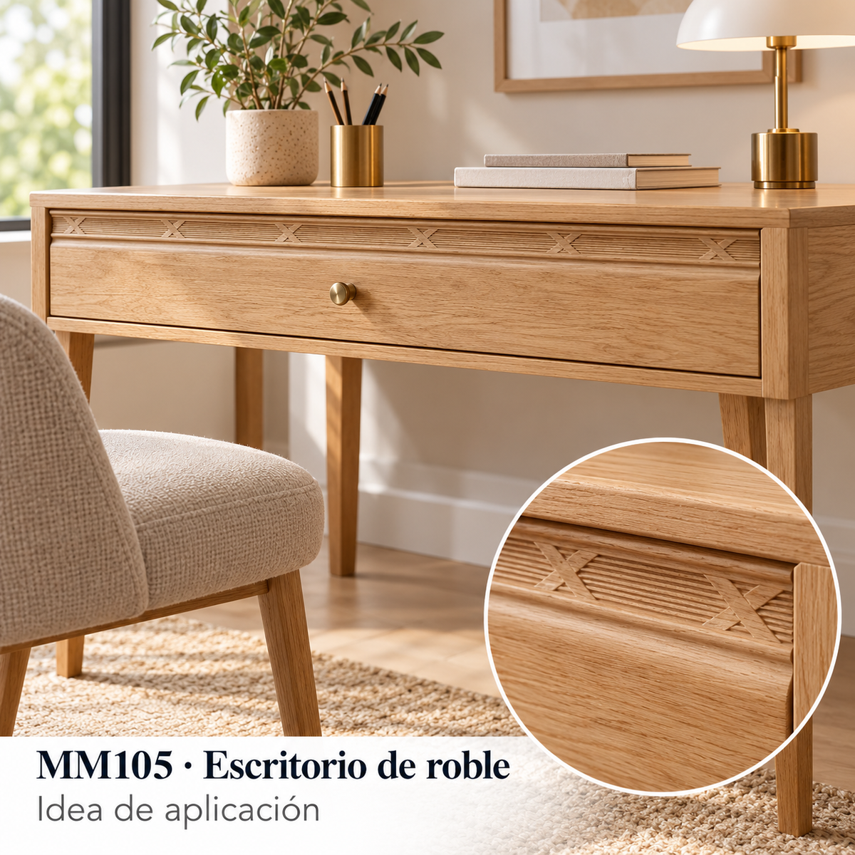 Moldura de madera grabada para mueble MM-105 – Kit de 4 piezas