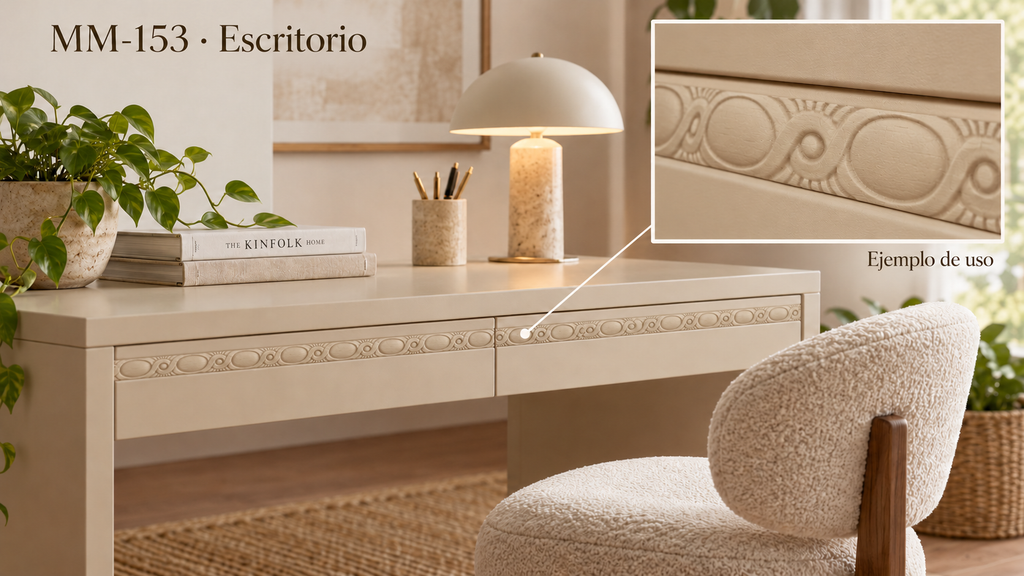 Moldura de madera grabada para mueble MM-153 – Kit de 4 piezas