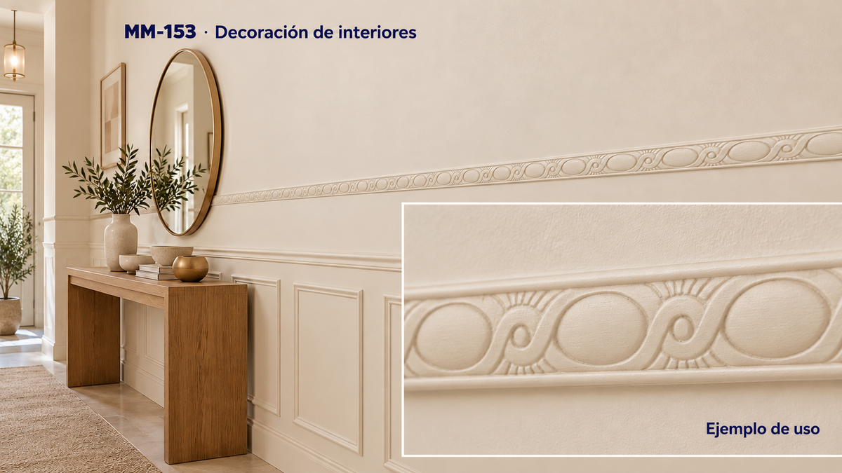 Moldura de madera grabada para mueble MM-153 – Kit de 4 piezas