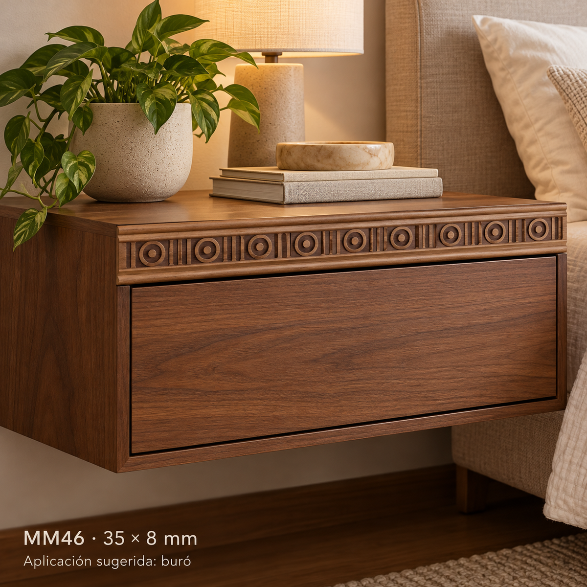 Moldura de madera grabada para mueble MM-46 – Kit de 4 piezas