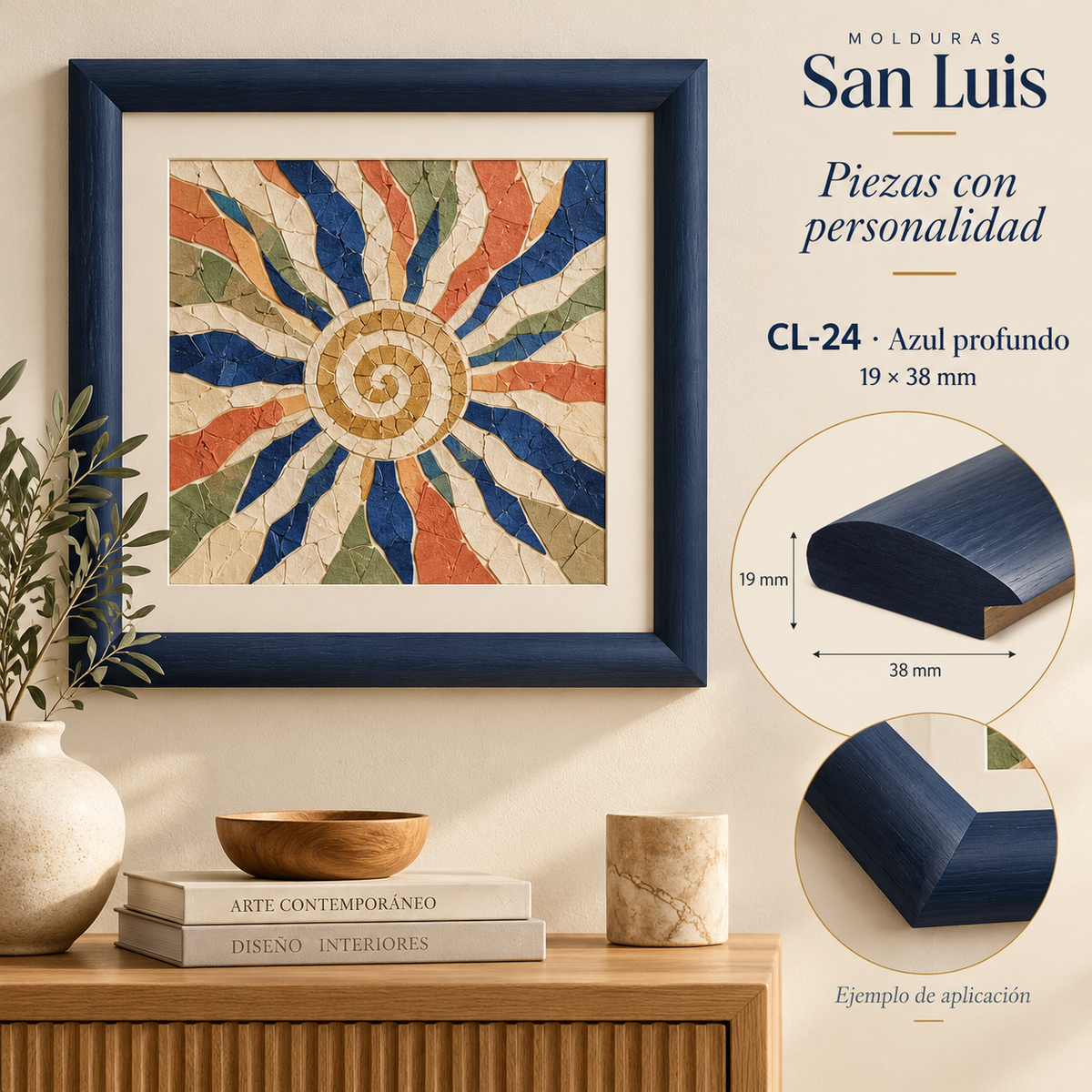 Moldura de madera lisa para marco CL24 – Kit de 4 piezas