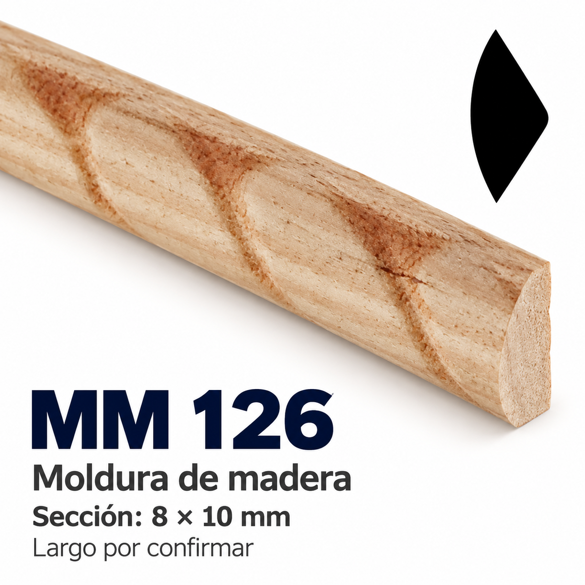 Moldura de madera grabada para mueble MM-126 – Kit de 4 piezas
