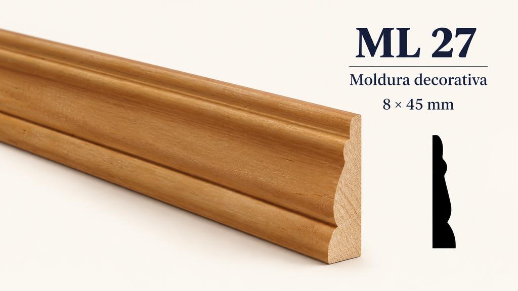 Moldura de madera lisa para mueble ML-27 – Kit de 4 Piezas TIPO CHAMBRANA