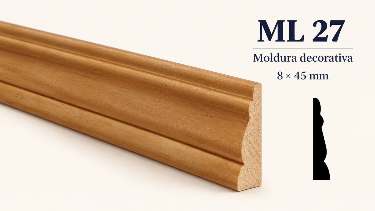 Moldura de madera lisa para mueble ML-27 – Kit de 4 Piezas TIPO CHAMBRANA