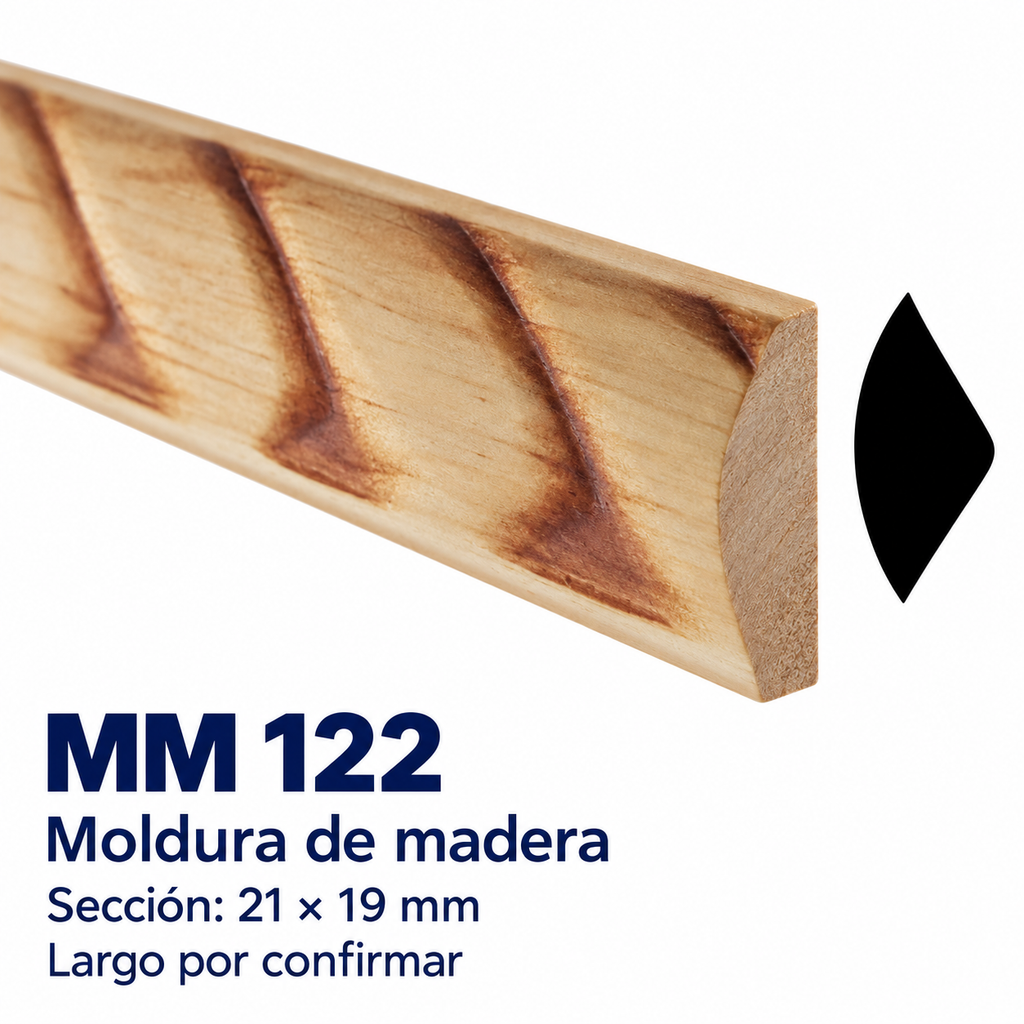 Moldura de madera grabada para mueble MM-122 – Kit de 4 piezas