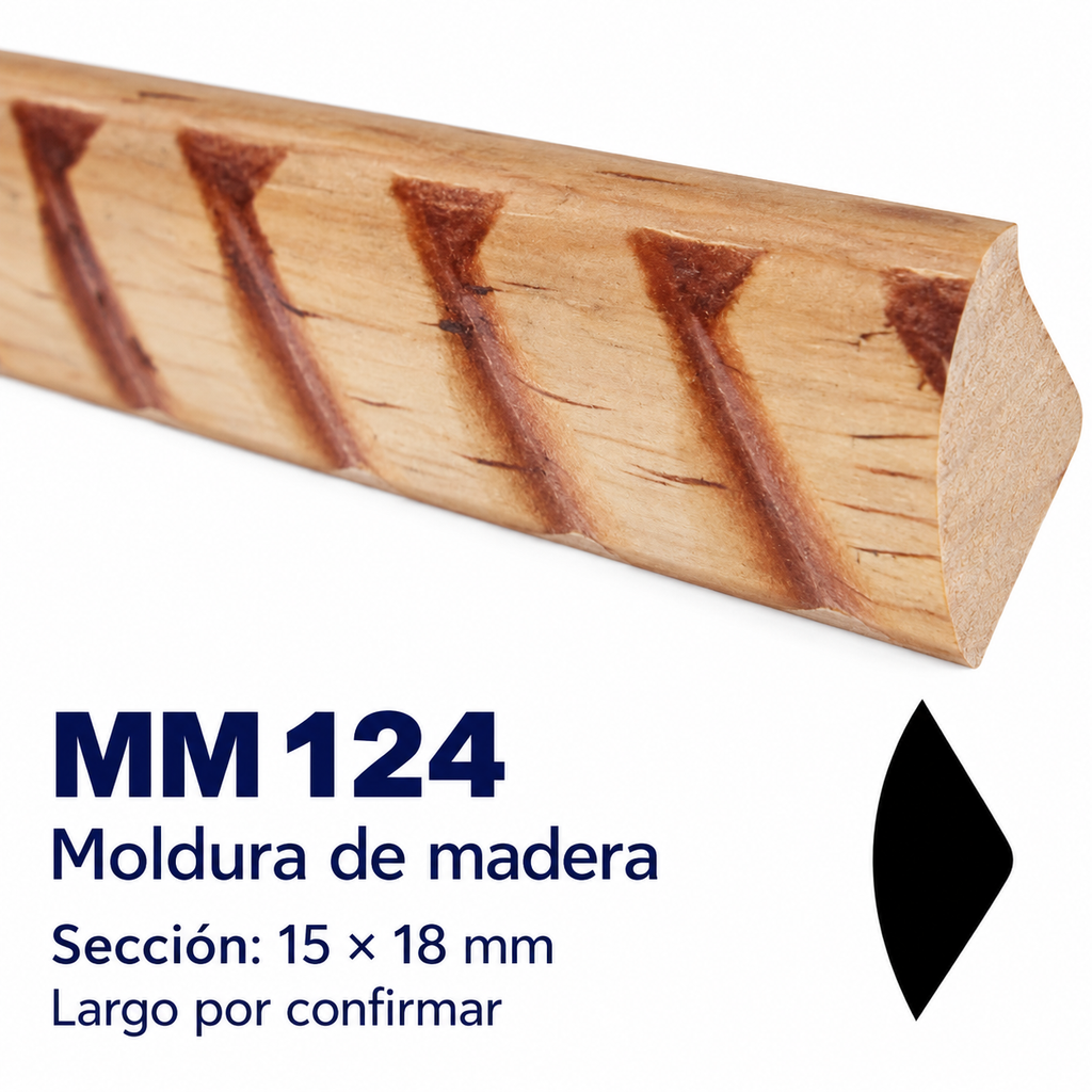 Moldura de madera grabada para mueble MM-124 – Kit de 4 piezas