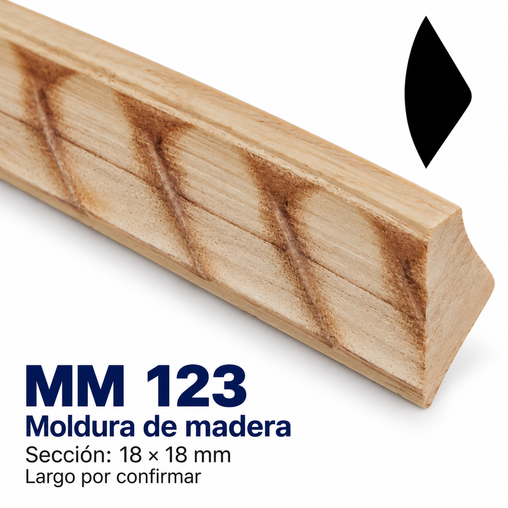 Moldura de madera grabada para mueble MM-123 – Kit de 4 piezas