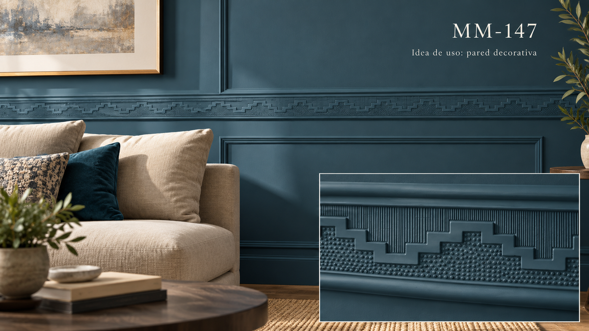 Moldura de madera grabada para mueble MM-147 – Kit de 4 piezas