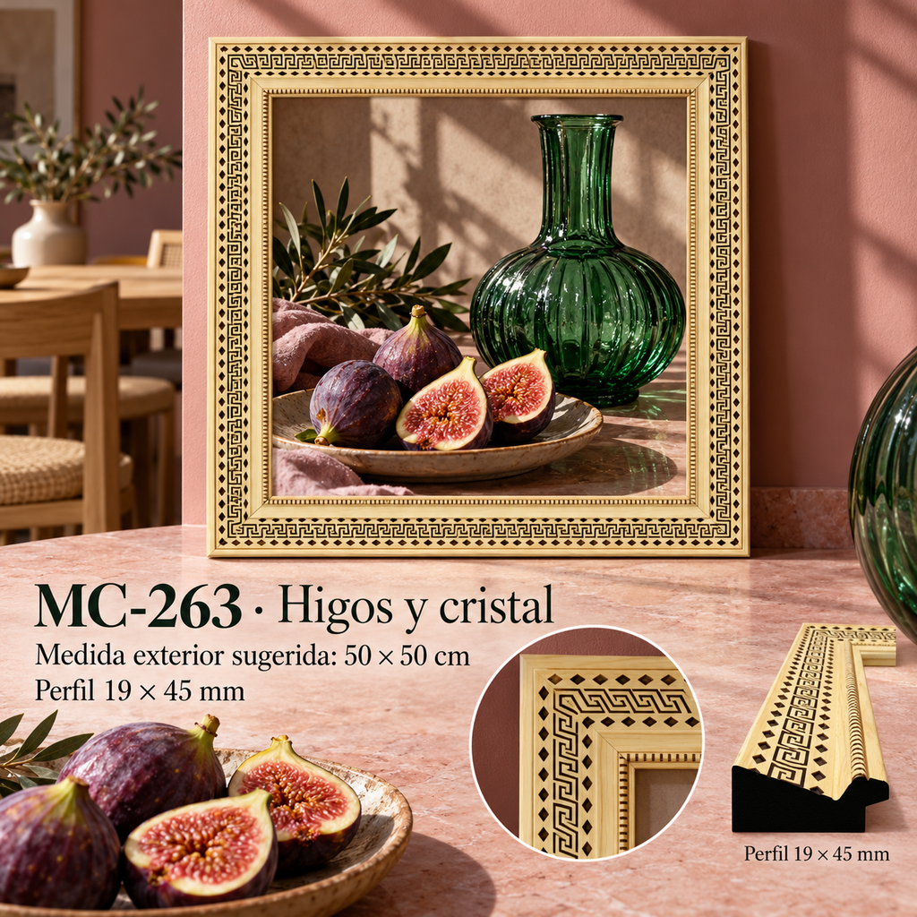 Moldura de madera grabada para marco MC263 – Kit de 4 piezas