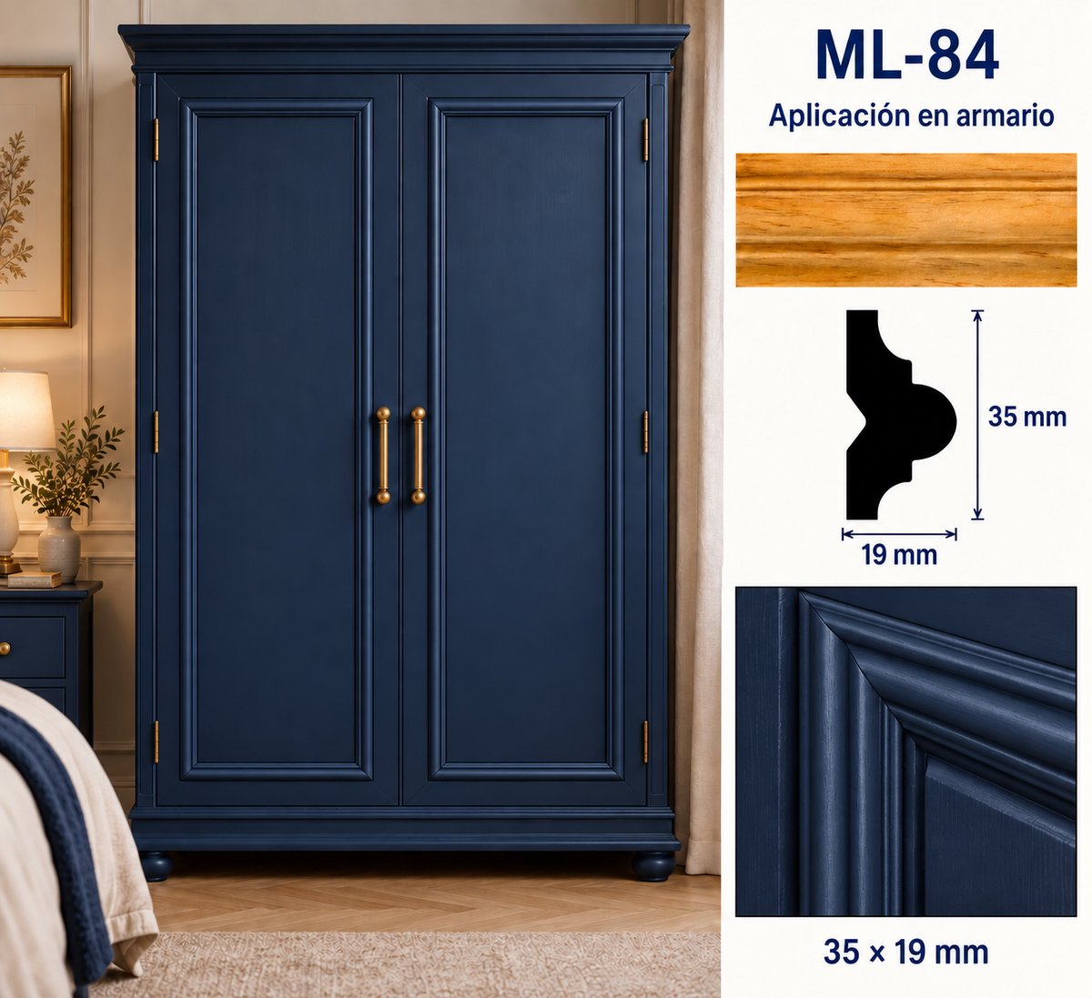 Kit de 4 piezas moldura lisa modelo ML-84