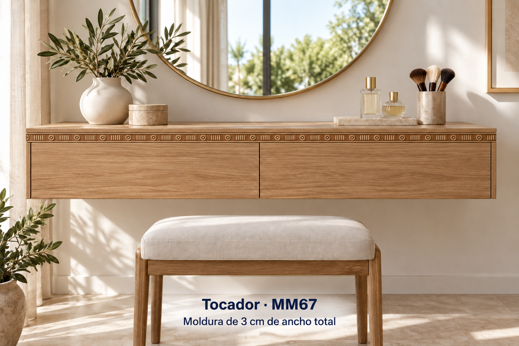 Moldura de madera grabada para mueble MM-67 – Kit de 4 piezas