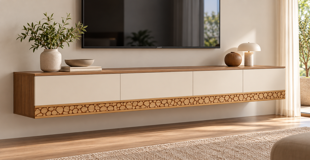 Moldura de madera grabada para mueble MM-131 – Kit de 4 piezas