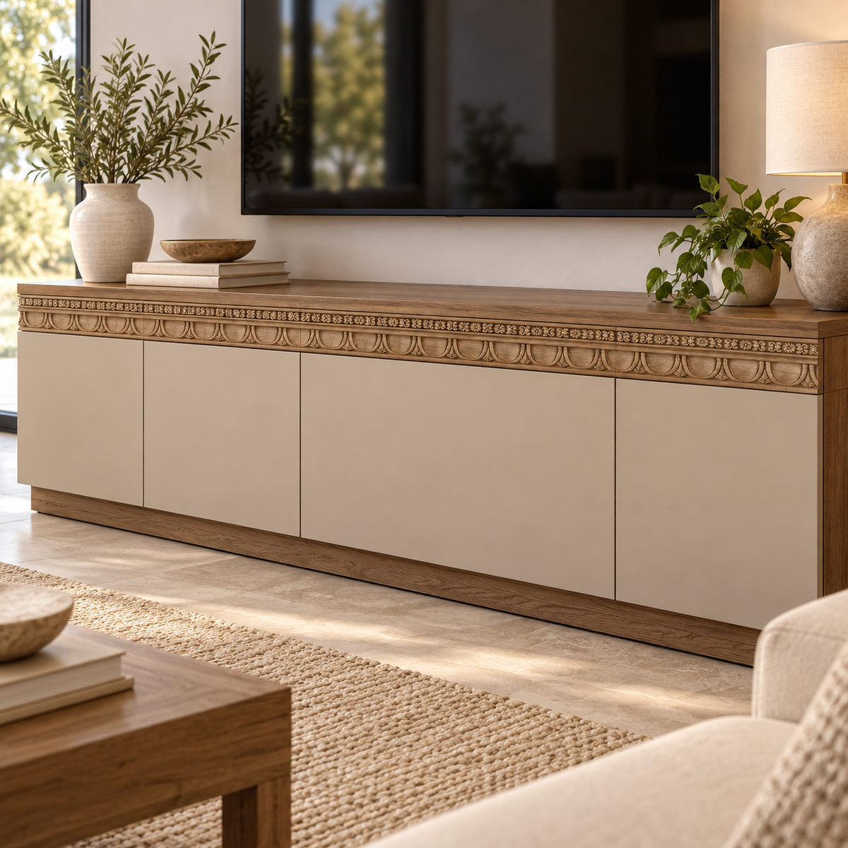 Moldura de madera grabada para mueble MM-81 – Kit de 4 piezas