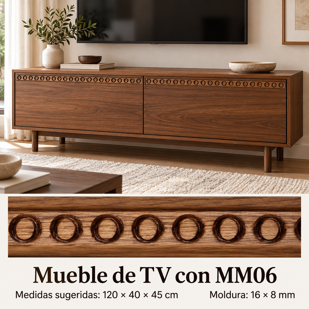 Moldura de madera grabada para mueble MM-06 – Kit de 4 piezas