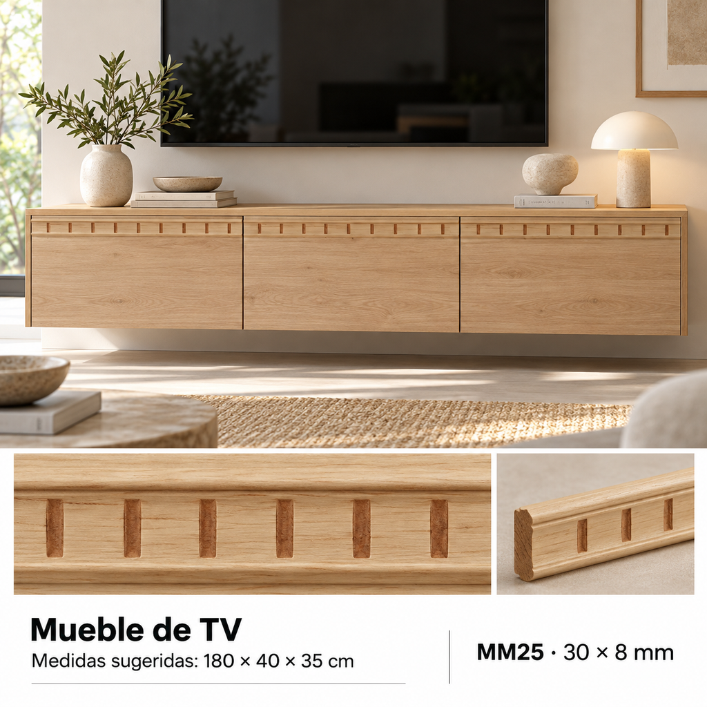 Moldura de madera grabada para mueble MM-25 – Kit de 4 piezas