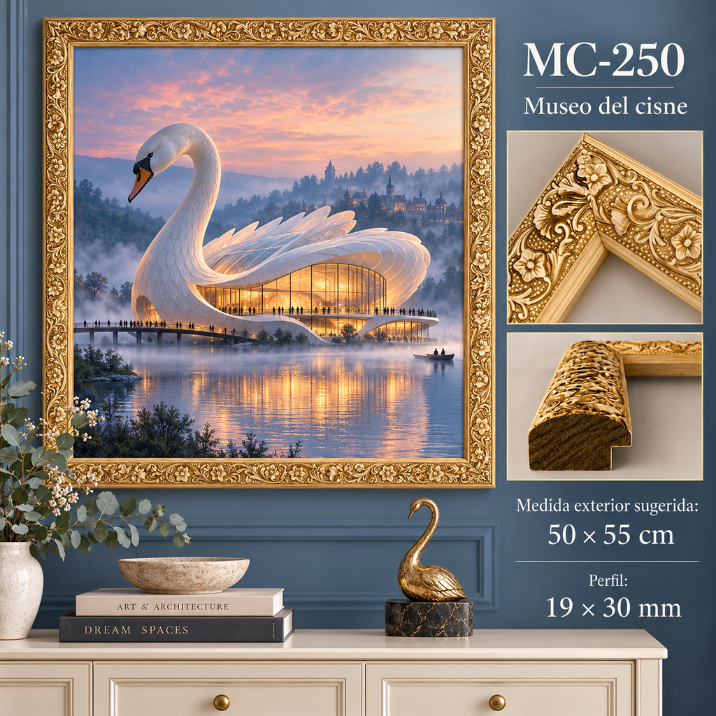 Moldura de madera grabada para marco MC249 – Kit de 4 piezas