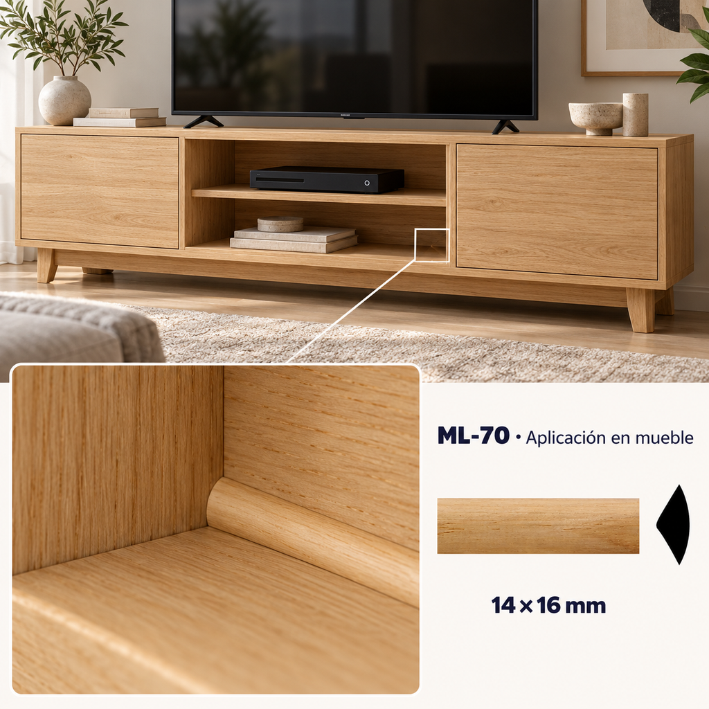 Kit de 4 Piezas moldura lisa modelo ML-70 TIPO CUARTO BOCEL