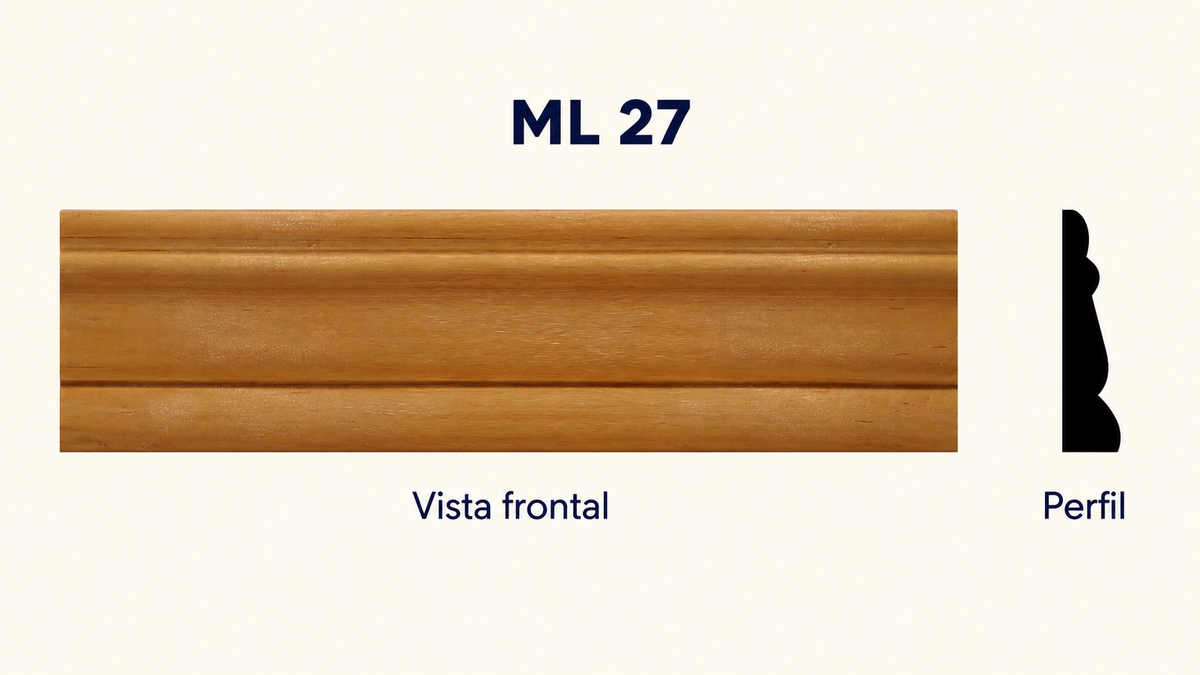 Moldura de madera lisa para mueble ML-27 – Kit de 4 Piezas TIPO CHAMBRANA