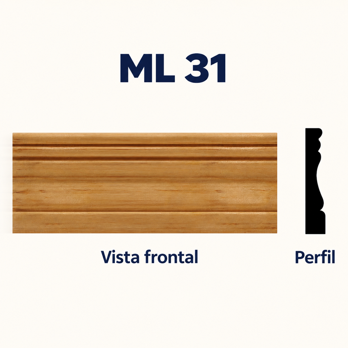 Moldura de madera lisa para mueble ML-31 – Kit de 4 Piezas TIPO CHAMBRANA