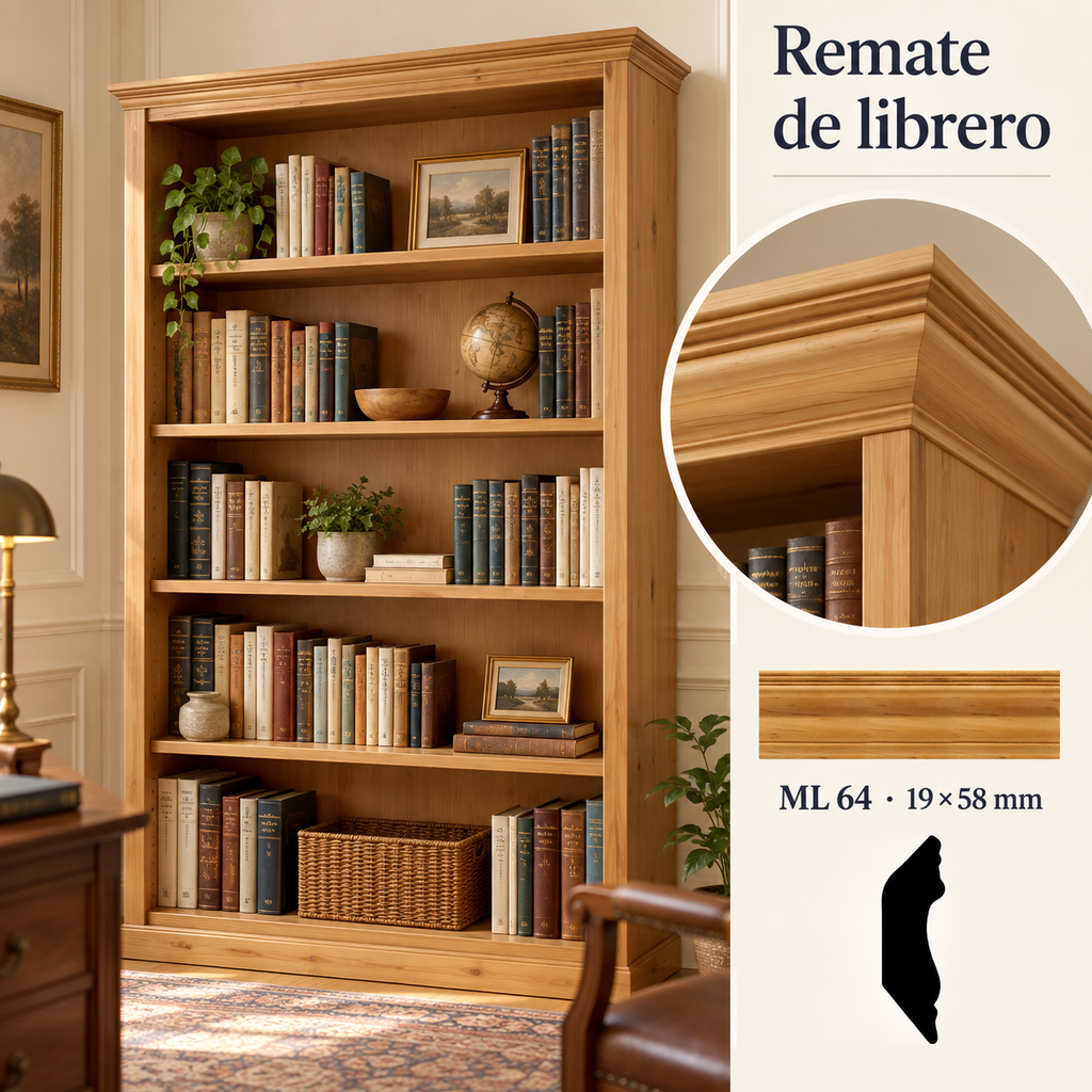 Kit de 4 Piezas moldura lisa modelo ML-64 CORNISA