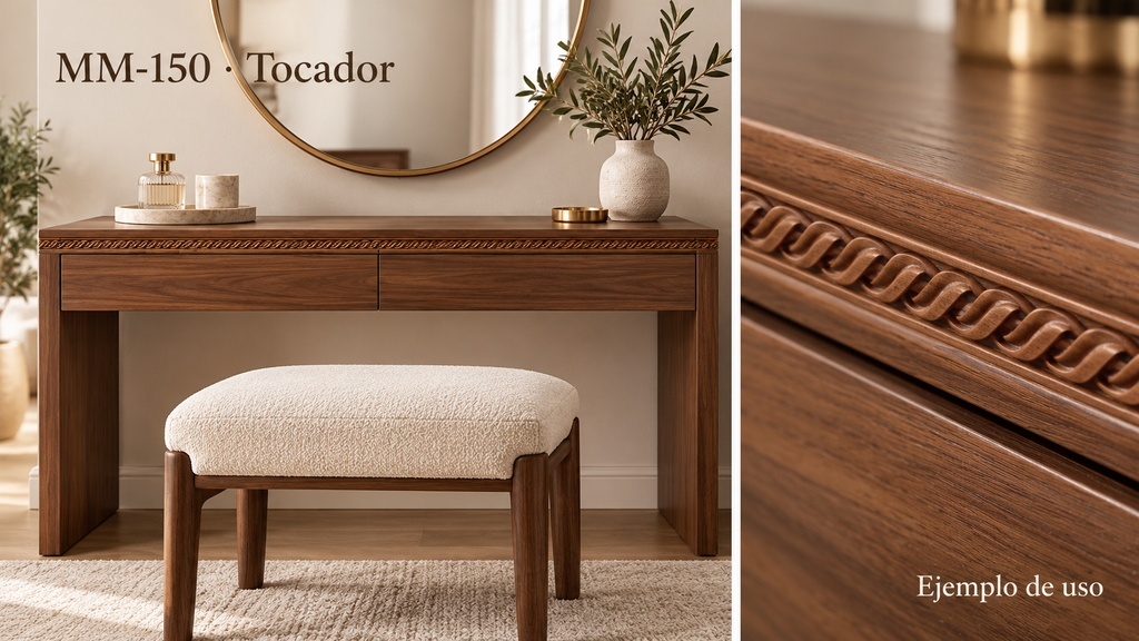 Moldura de madera grabada para mueble MM-150 – Kit de 4 piezas