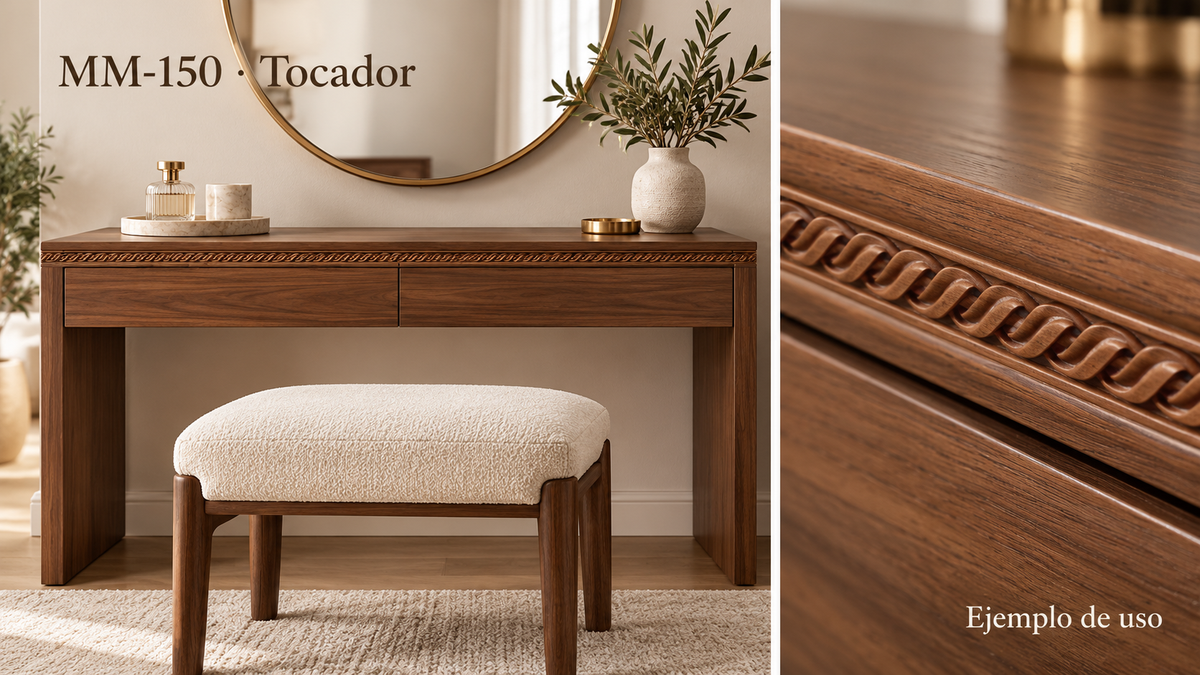 Moldura de madera grabada para mueble MM-150 – Kit de 4 piezas