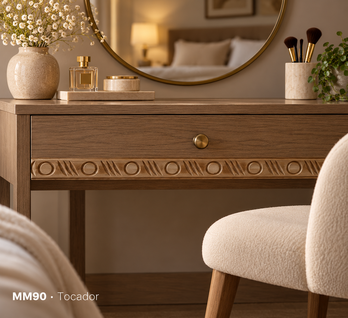 Moldura de madera grabada para mueble MM-90 – Kit de 4 piezas