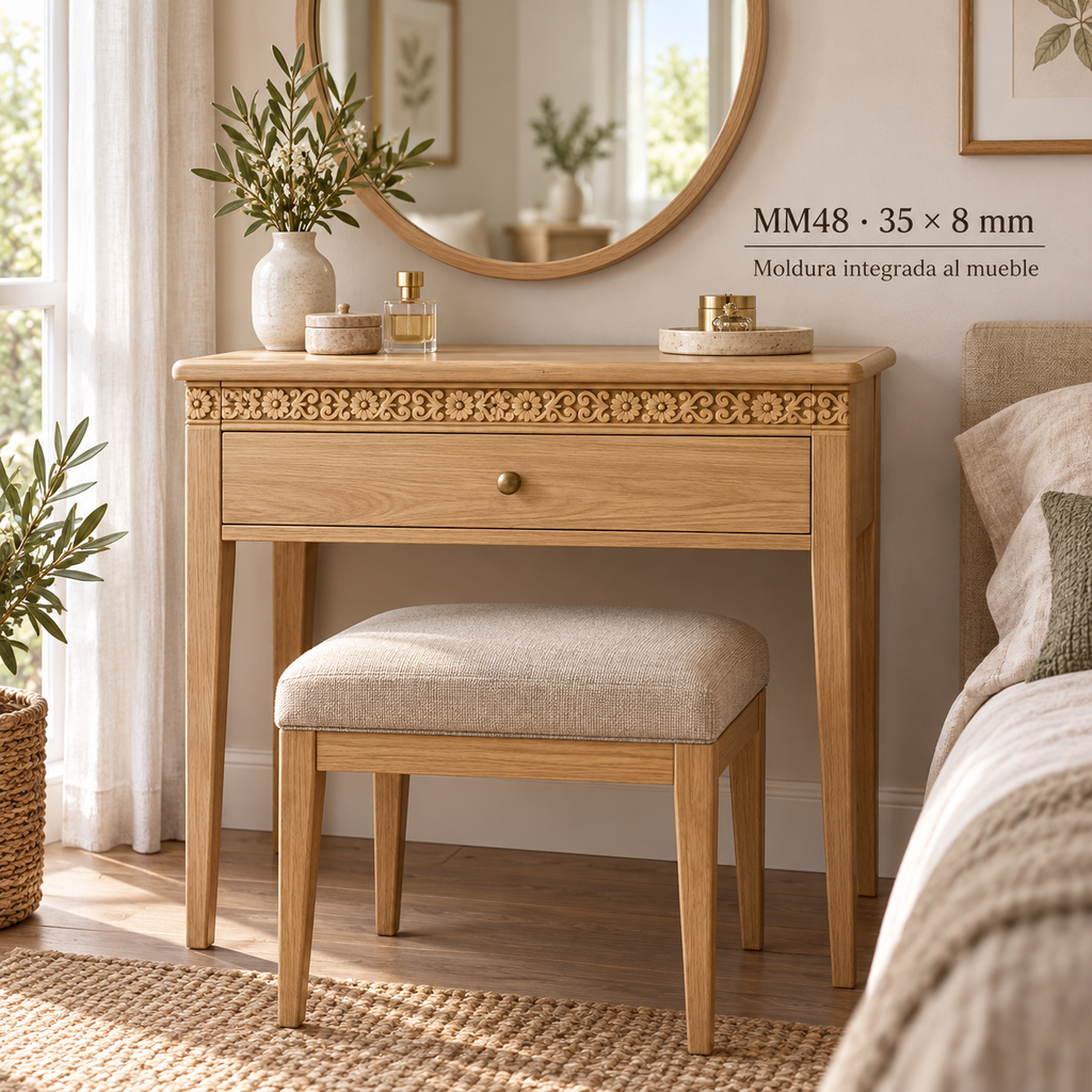 Moldura de madera grabada para mueble MM-48 – Kit de 4 piezas