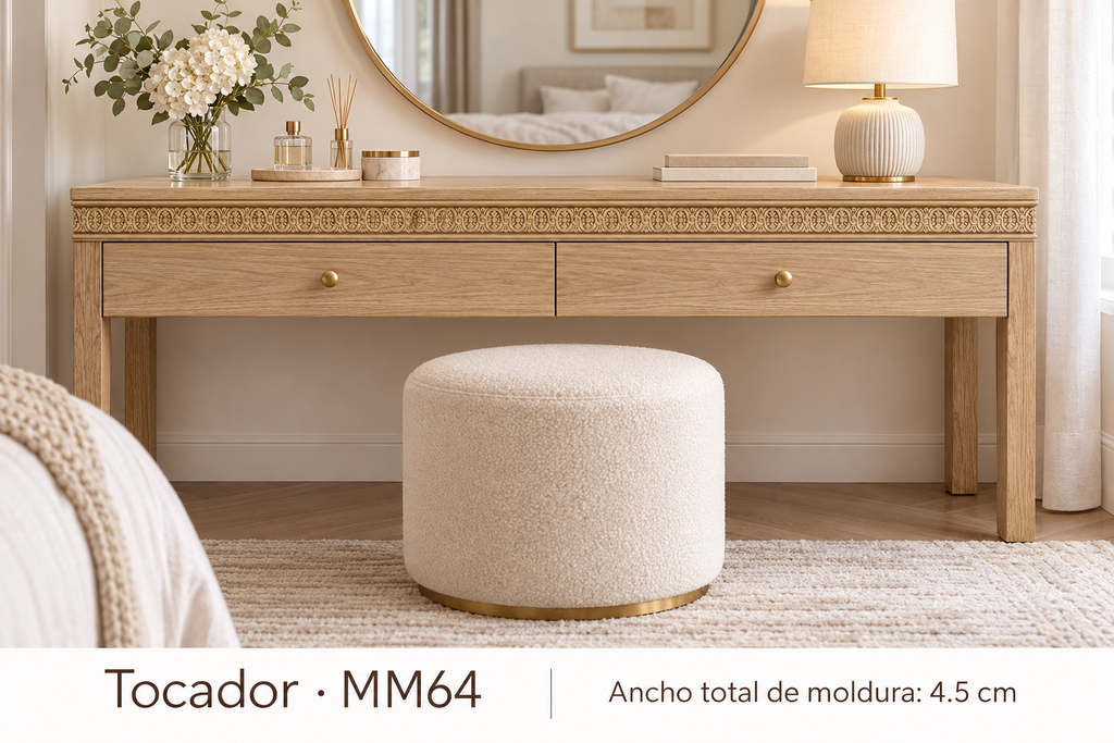 Moldura de madera grabada para mueble MM-64 – Kit de 4 piezas