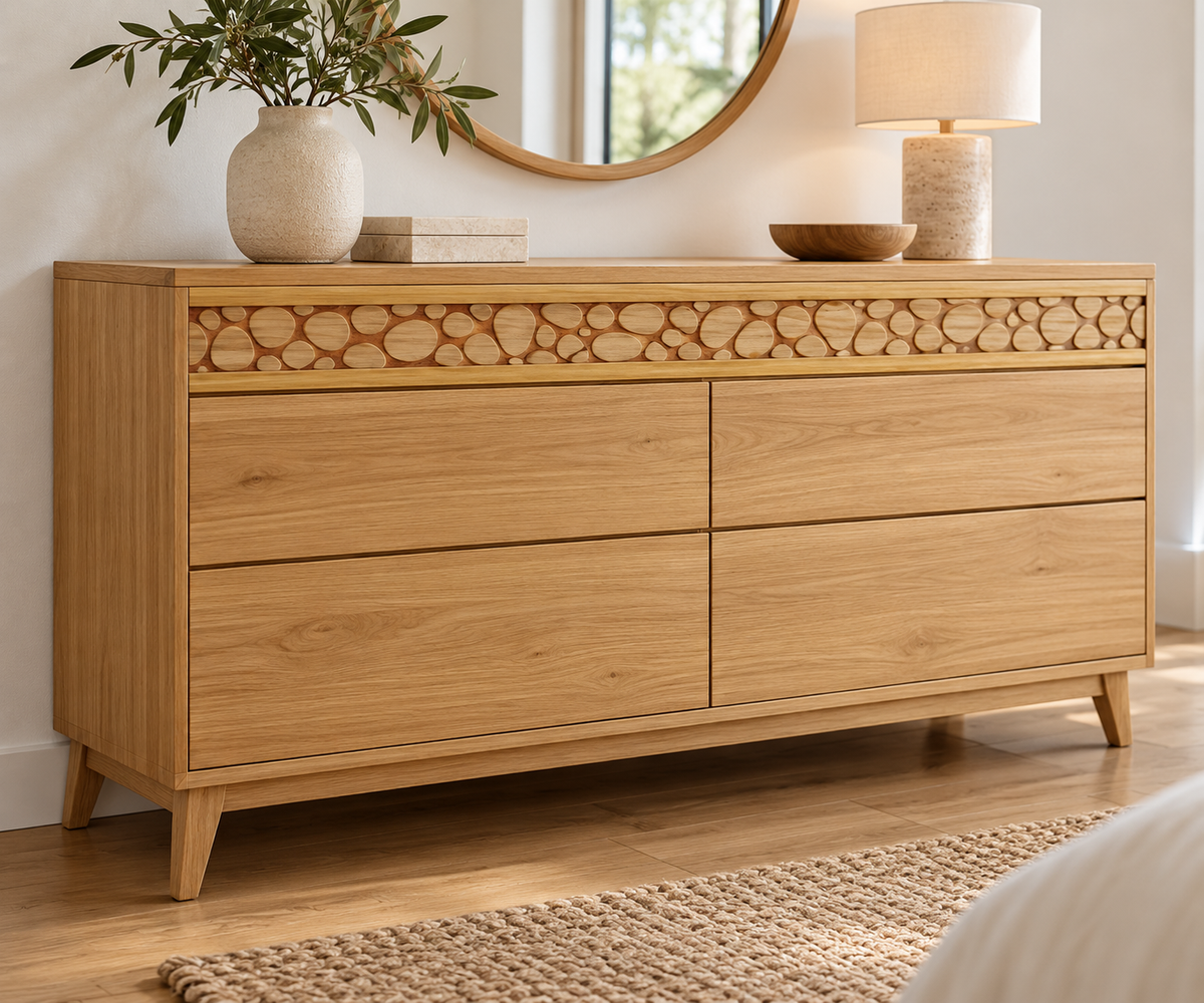Moldura de madera grabada para mueble MM-131 – Kit de 4 piezas