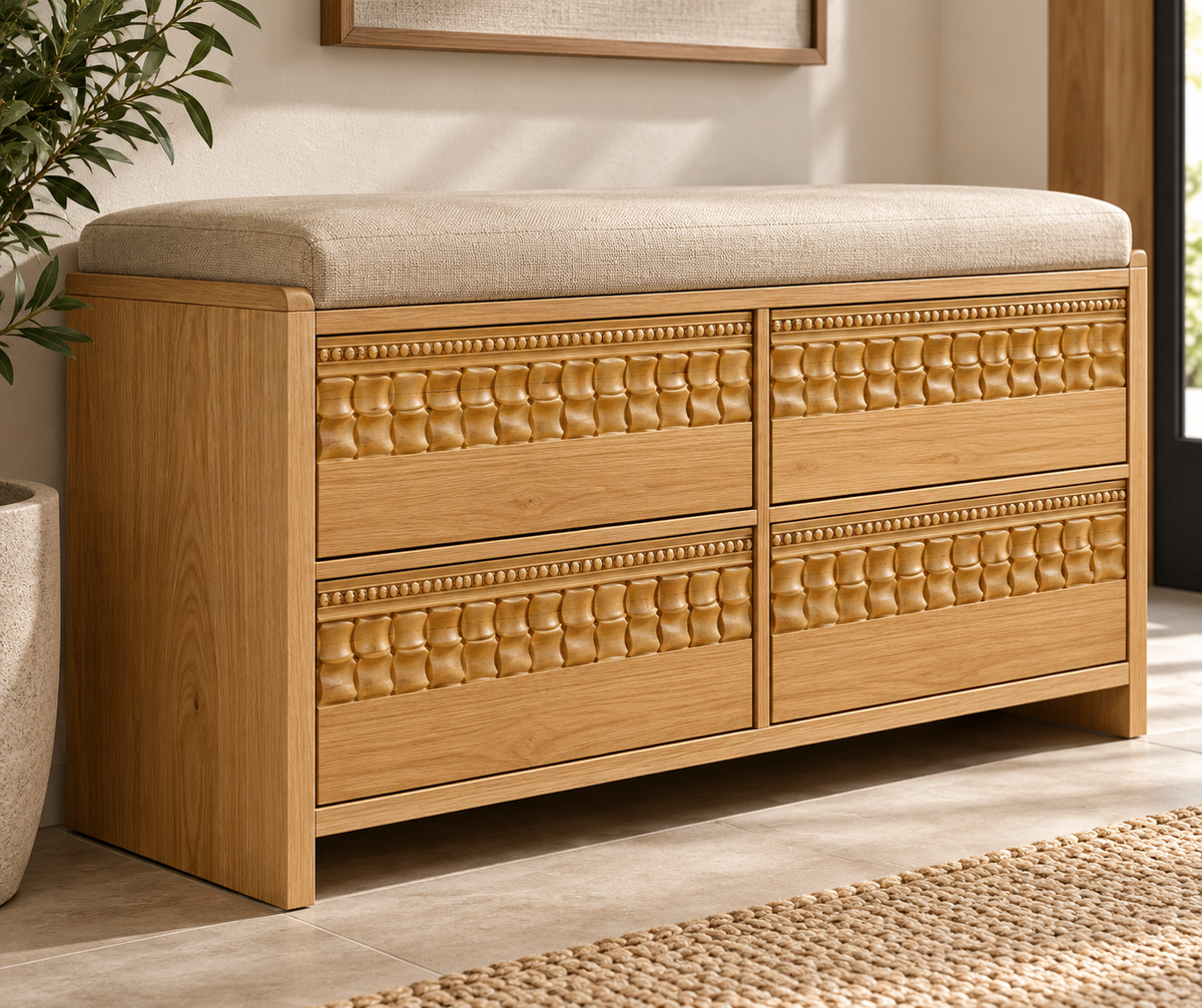 Moldura de madera grabada para mueble MM-134 – Kit de 4 piezas