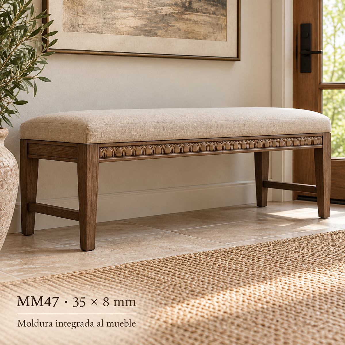 Moldura de madera grabada para mueble MM-47 – Kit de 4 piezas