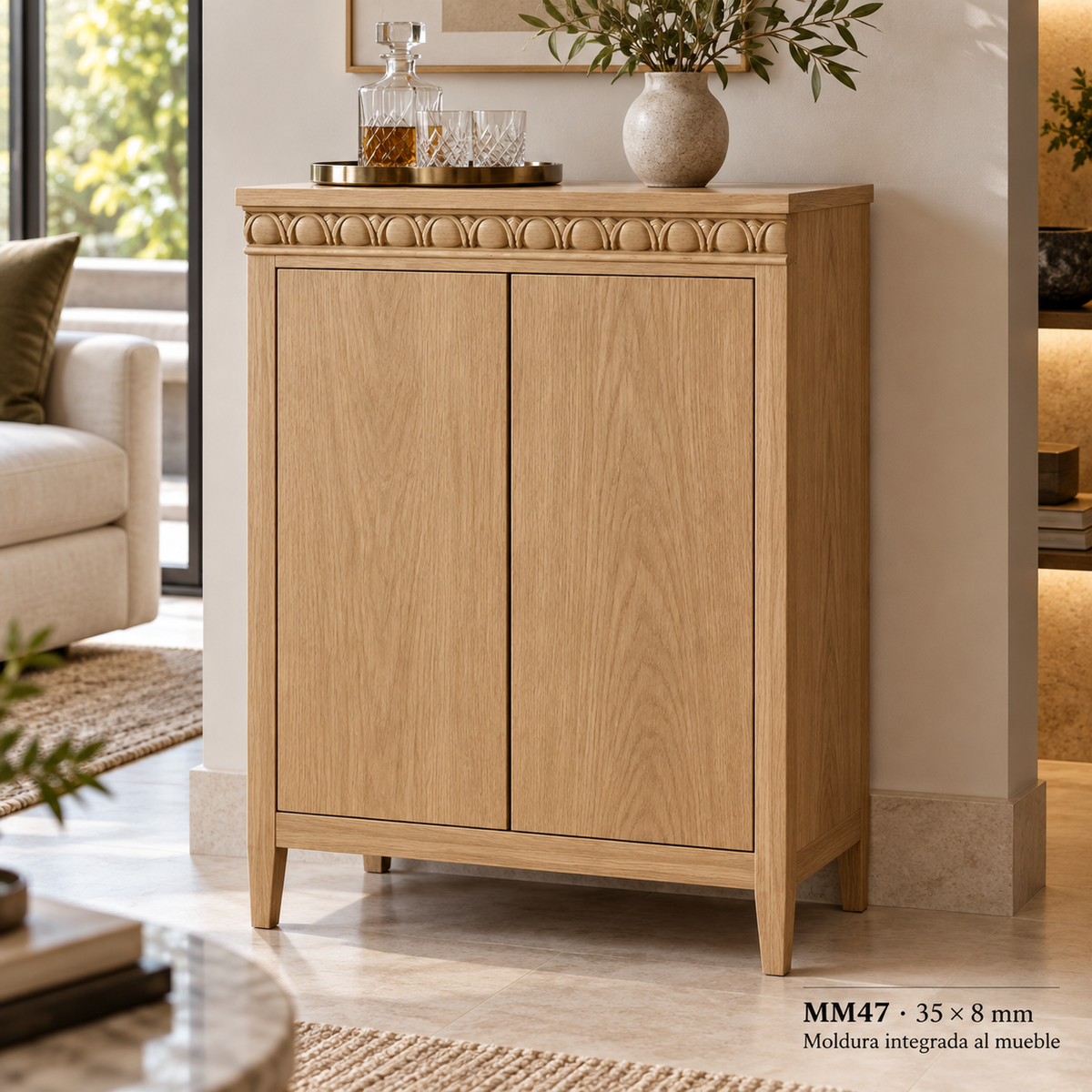 Moldura de madera grabada para mueble MM-47 – Kit de 4 piezas